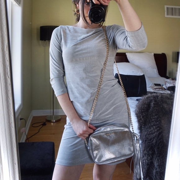 Grey/silver quarter sleeve dress - Picture 3 of 8